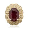 Image 3 : 14KT Yellow Gold 12.63ct Ruby and Diamond Ring