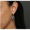 Image 2 : 14KT White Gold 3.70ctw Tanzanite and Diamond Earrings