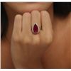 Image 2 : 14KT Yellow Gold 5.22ct Ruby and Diamond Ring