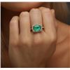 Image 2 : 14KT Yellow Gold 3.47ct Emerald and Diamond Ring