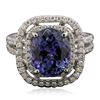 Image 3 : 14KT White Gold 4.77ct Tanzanite and Diamond Ring