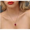 Image 2 : 14KT Rose Gold 8.12ct Ruby and Diamond Pendant With Chain