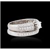 Image 2 : 14KT White Gold 1.14ctw Diamond Wedding Ring Set