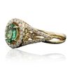 Image 2 : 14KT Yellow Gold 0.62ct Emerald and Diamond Ring