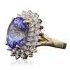 Image 2 : 14KT Yellow Gold 4.79ct Tanzanite and Diamond Ring