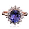 Image 1 : 14KT Rose Gold 2.63ct Tanzanite and Diamond Ring