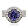 Image 1 : 14KT White Gold 4.24ct Tanzanite and Diamond Ring