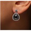 Image 1 : 14KT White Gold 5.63ctw Black Diamond Earrings