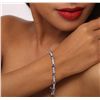 Image 1 : 14KT White Gold 6.48ctw Tanzanite and Diamond Tennis Bracelet