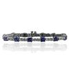 Image 3 : 14KT White Gold 6.48ctw Tanzanite and Diamond Tennis Bracelet
