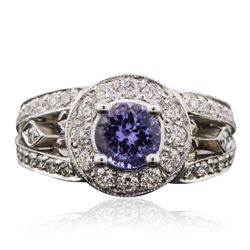 14KT White Gold 1.10ct Tanzanite and Diamond Ring