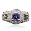 Image 1 : 14KT White Gold 1.10ct Tanzanite and Diamond Ring