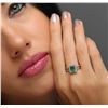 Image 2 : 18KT White Gold 0.92ct Emerald and Diamond Ring