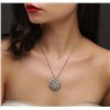 Image 2 : 14KT White Gold 1.55ctw Diamond Pendant With Chain