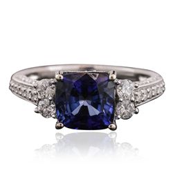 14KT White Gold 2.52ct Tanzanite and Diamond Ring