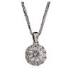 Image 1 : 14KT White Gold 1.08ctw Diamond Pendant With Chain