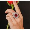 Image 1 : 14KT White Gold 7.29ct Ruby and Diamond Ring