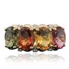 Image 1 : 10KT Yellow Gold 4.97ctw Multi Color Tourmaline and Diamond Ring