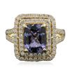 Image 3 : 14KT Yellow Gold 3.24ct Tanzanite and Diamond Ring