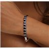Image 2 : 14KT White Gold 4.68ctw Sapphire and Diamond Bangle Bracelet
