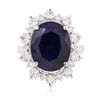 Image 3 : 14KT White Gold 10.37ct Sapphire and Diamond Ring