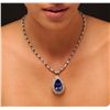 Image 2 : 14KT and 18KT Yellow Gold 23.14ct Tanzanite, Sapphire and Diamond Necklace