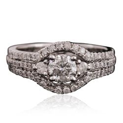 14KT White Gold 0.88ctw Diamond Ring