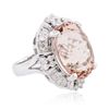 Image 4 : 14KT White Gold 13.08ct Morganite and Diamond Ring