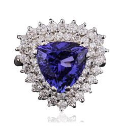 14KT White Gold 5.15ct Tanzanite and Diamond Ring