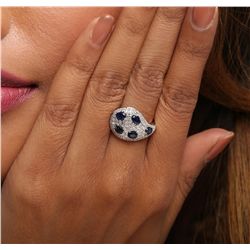14KT White Gold 1.05ctw Sapphire and Diamond Ring