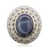 Image 4 : 14KT White Gold 7.56ct Sapphire and Diamond Ring