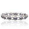 Image 1 : 14KT Two-Tone Gold 5.07ctw Tanzanite and Diamond Bracelet