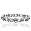 Image 2 : 14KT Two-Tone Gold 5.07ctw Tanzanite and Diamond Bracelet