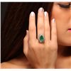 Image 1 : 14KT Yellow Gold 4.17ct Emerald and Diamond Ring