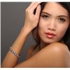 Image 2 : 14KT White Gold 19.14ctw Tanzanite and Diamond Bracelet