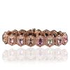 Image 1 : 14KT Rose Gold 14.40ctw Multi-Color Sapphire and Diamond Bracelet