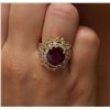 Image 1 : 14KT Yellow Gold 1.70ct Ruby and Diamond Ring