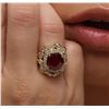 Image 2 : 14KT Yellow Gold 1.70ct Ruby and Diamond Ring