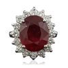 Image 3 : 14KT White Gold 11.74ct Ruby and Diamond Ring