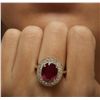 Image 2 : 14KT Yellow Gold 6.94ct Ruby and Diamond Ring