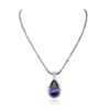 Image 3 : 18KT White Gold 36.63ct GIA Certified Tanzanite and Diamond Pendant With Chain