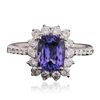 Image 3 : 14KT White Gold 1.80ct Tanzanite and Diamond Ring