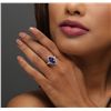 Image 2 : 14KT White Gold 3.82ct Tanzanite and Diamond Ring