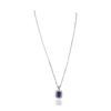 Image 2 : 18KT White Gold 3.59ct Tanzanite and Diamond Pendant With Chain