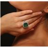 Image 1 : 14KT White Gold 7.77ct Emerald and Diamond Ring