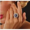 Image 2 : 14KT White Gold 6.74ct Tanzanite and Diamond Ring