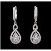 Image 3 : 14KT White Gold 0.75ctw Diamond Earrings