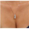 Image 2 : 14KT White Gold 0.84ctw Diamond Pendant With Chain