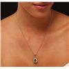 Image 2 : 14KT White Gold 2.01ct Emerald and Diamond Pendant With Chain