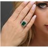 Image 1 : 14KT Two-Tone 6.53ct Emerald and Diamond Ring